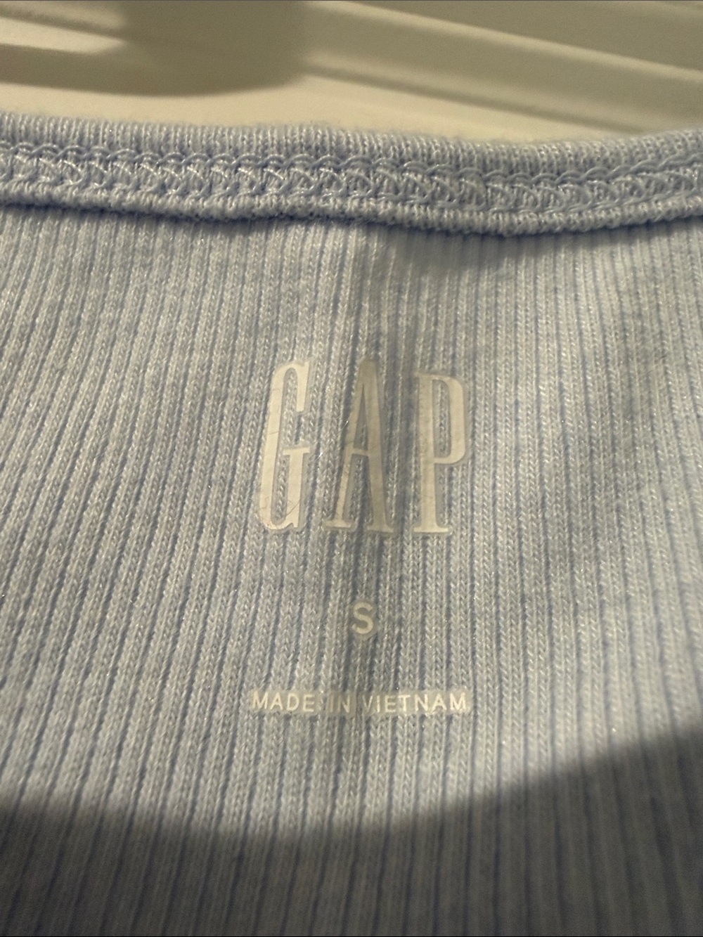 GAP Light Blue Ribbed Tank Top - Picture 2 of 4